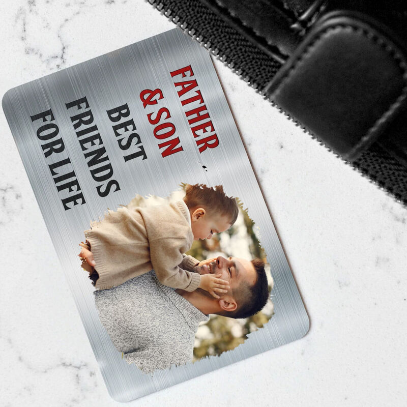 Personalized Aluminum Wallet Card Custom Photo Father's Day Gift