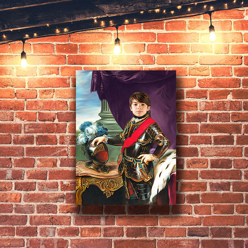 "The Boy in Armour" Custom Kid Head Photo Royal Portrait