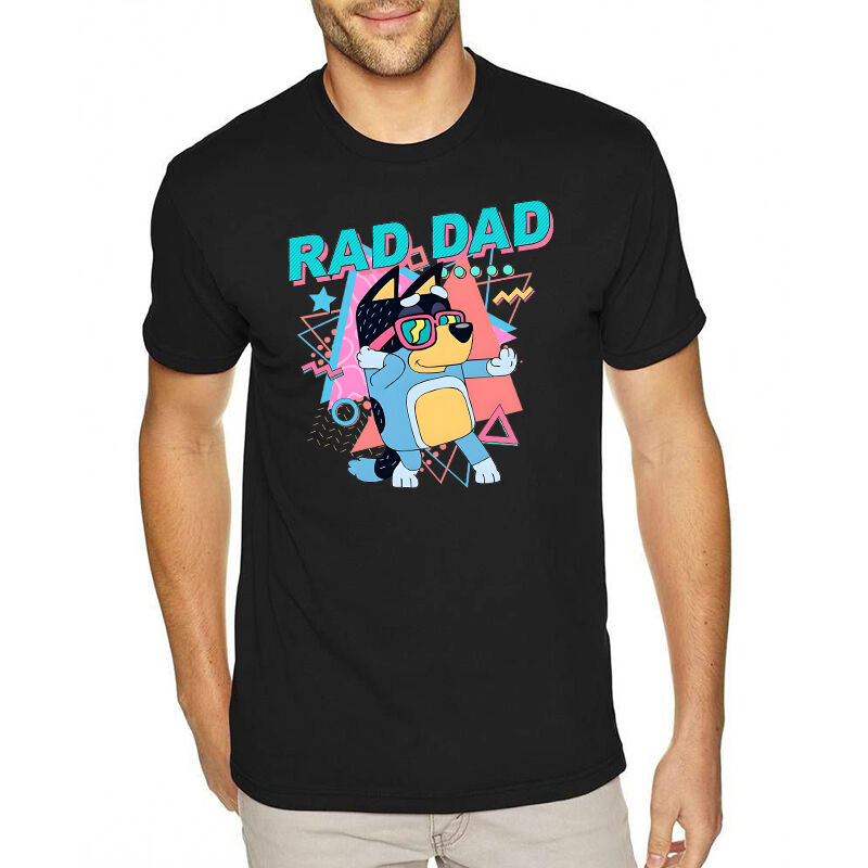 Personalisiertes T-Shirt Funny Bluey Rad Dad Pattern Design Attraktives Geschenk für den lieben Vater