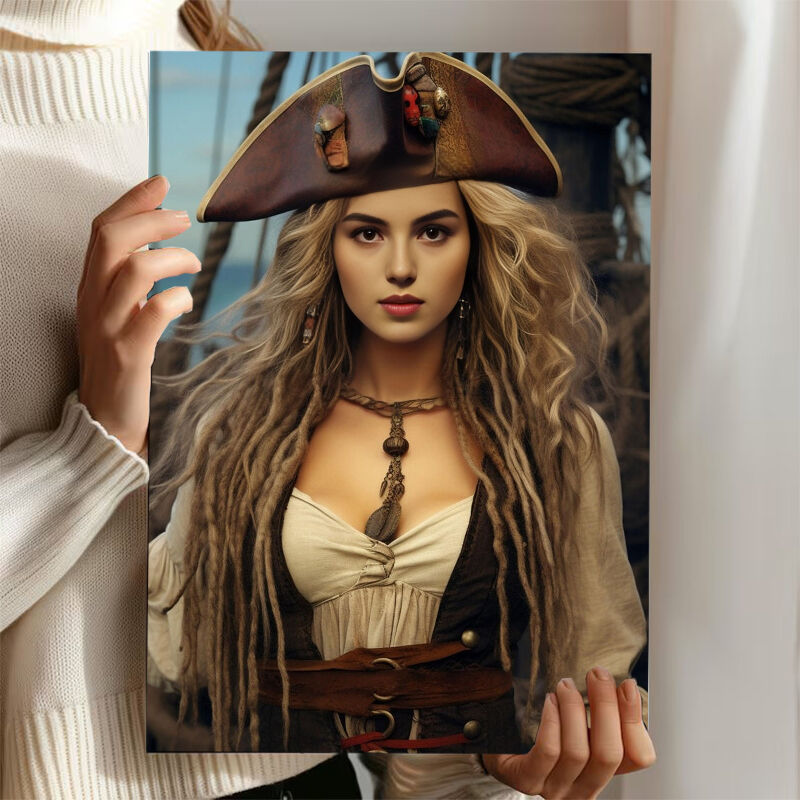 Personalized Captain Portraits with Custom Face Swap Cool Present for Sister