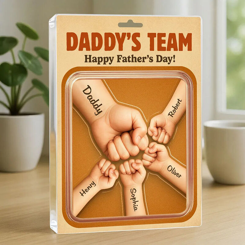 Plaque Personnalisée en Acrylique avec Motif Poing Bump Cadeau pour la Famille