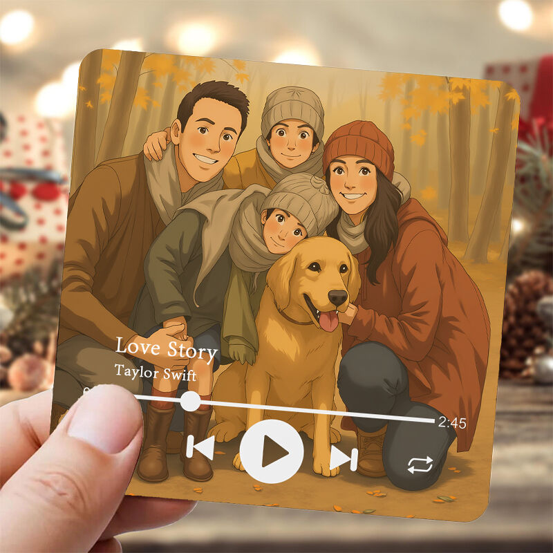 Personalized Picture Music Fridge Magnet Cute Present for Family