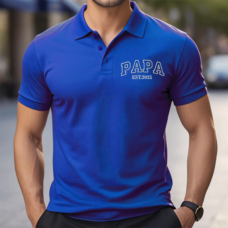 Personalized Nickname Embroidered Polo Shirt with Custom Date Perfect Gift for Family