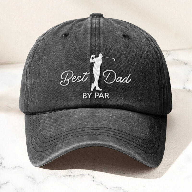 Personalized Hat Embroidered Best Dad By Par Custom Names Perfect Gift for Sports Lover Father