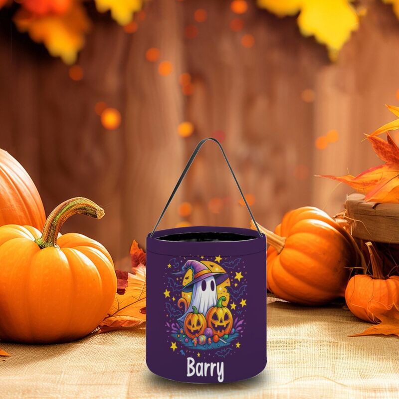 Custom Halloween Basket Ghost Pumpkin Candy Bag Trick or Treat Bag ...