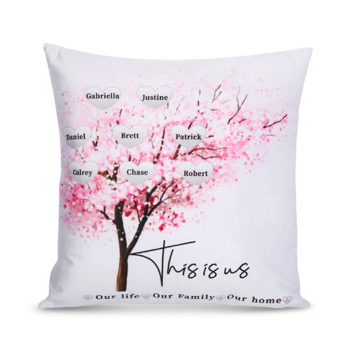 "This Is Our Life & Our Family & Our Home" Custom Family Tree Pillow