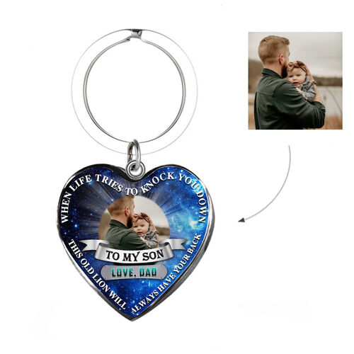 Personalized When Life Tries To Knock You Down Memorial Photo Keychain