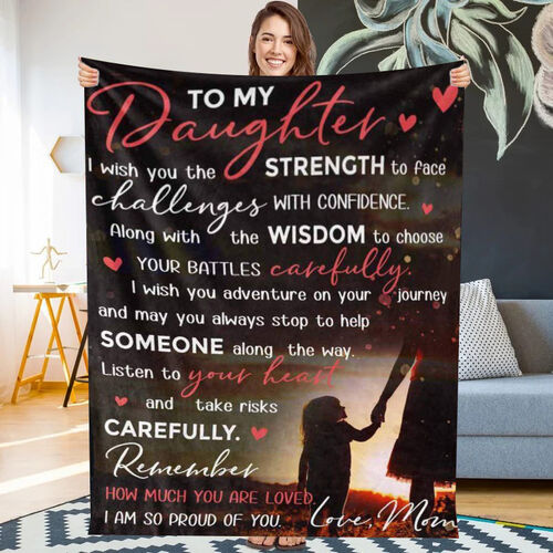 Personalized  Soft Love Letter Blanket to My Daughter Warm Gift
