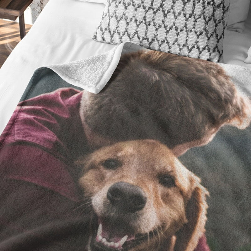 Personalized Dog Portrait Throw Blanket