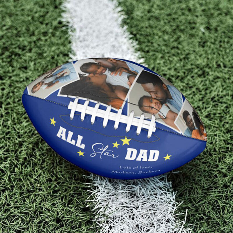Personalize Football with Photos and Name as a Gift for Dad