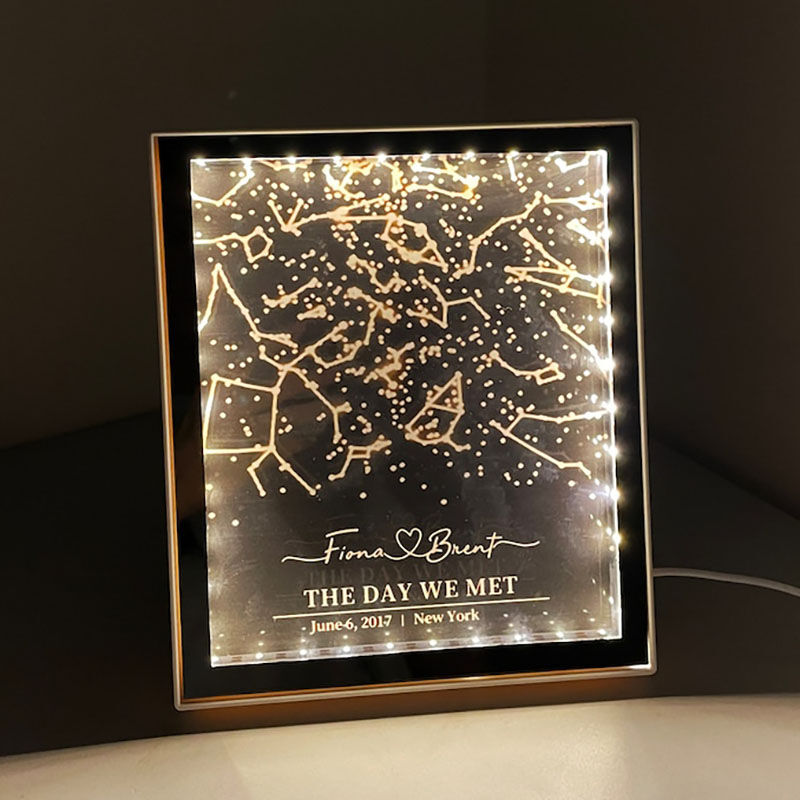 Personalized Star Map Mirror Lamp Romantic Valentine's Day Gift
