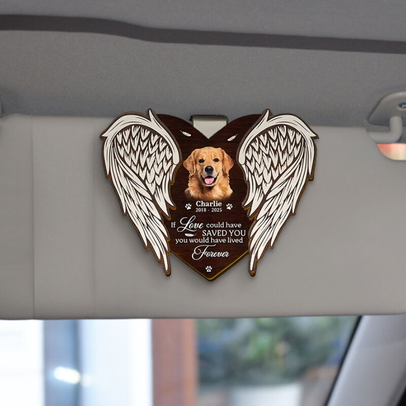 Personalisierte Auto Visier Clip Individuelles Foto Memorial Haustier Geschenke Holz Bilderrahmen für Haustier-Besitzer