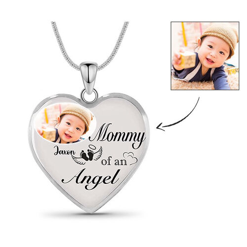 "Mommy of An Angel" Custom Photo Necklace