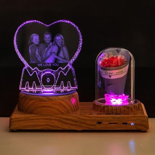 Lampada Personalizzata per Foto di Musica Colorata Bluetooth -Mamma