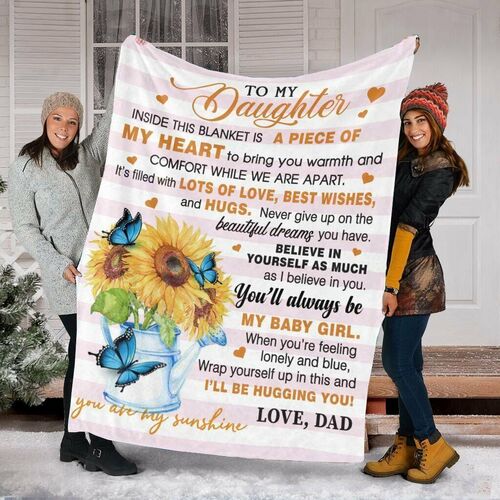 "I am a Lover " Family Love Letter Blanket for My Best Daughter