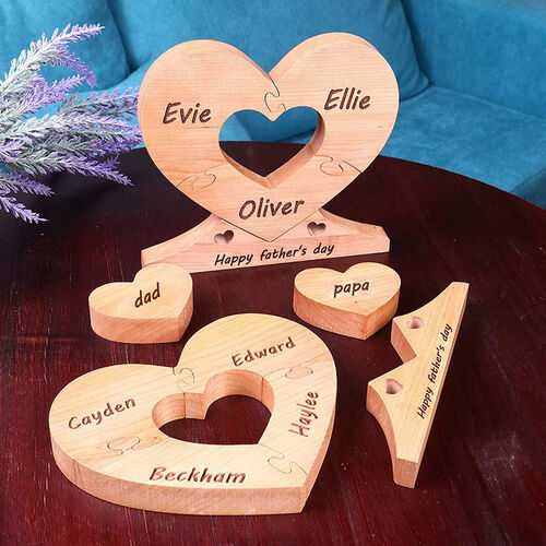 Personalized Heart Name Puzzle Frame "The Heart of Love" for Mom & Other Family Members