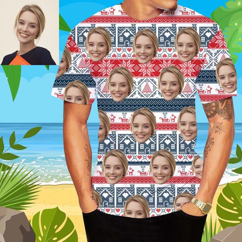 T-Shirt homme hawaïen personnalisé imprimé avec impression