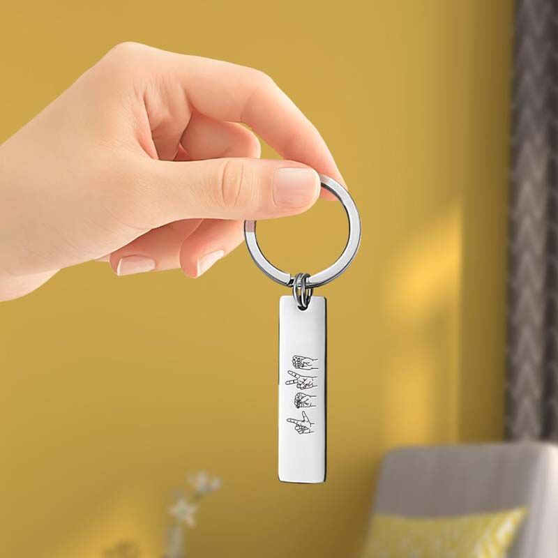 Personalized Gesture Keychain With Scannable Spotify Code