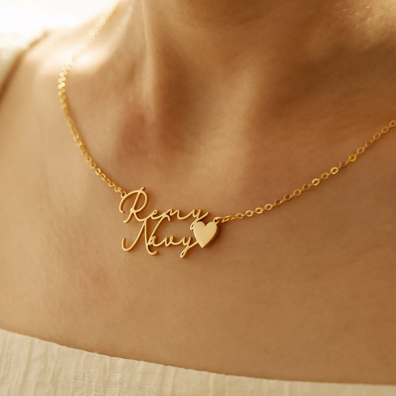 Personalized Name Necklace With Love Heart Fashionable And Exquisite Valentine's Day Gift For Her