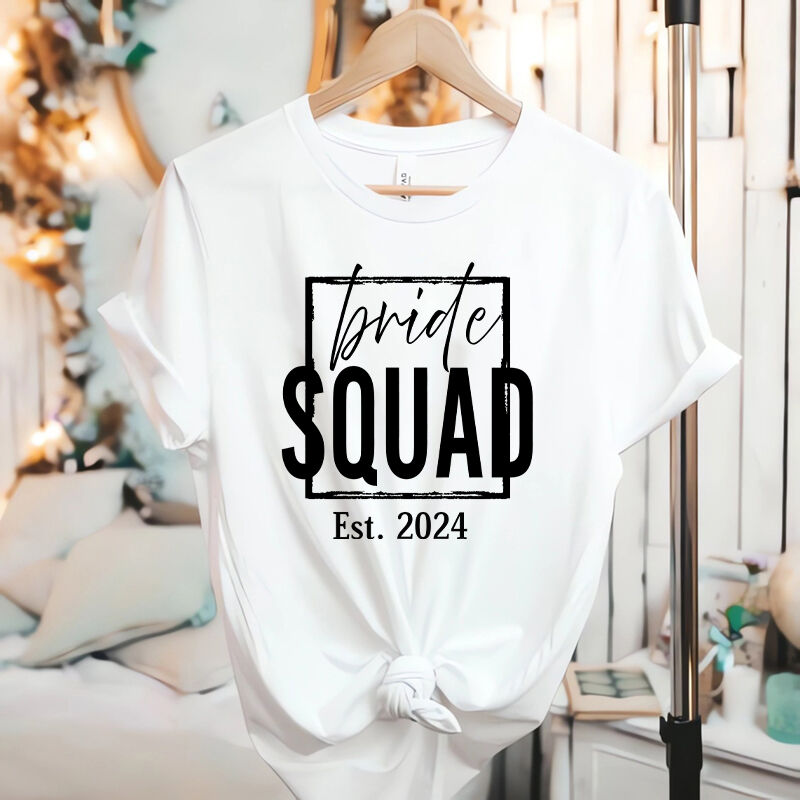 T-shirt personalizzata Squadra di Sposi con design a forma di squadra di sposi Grande regalo per l'addio al nubilato