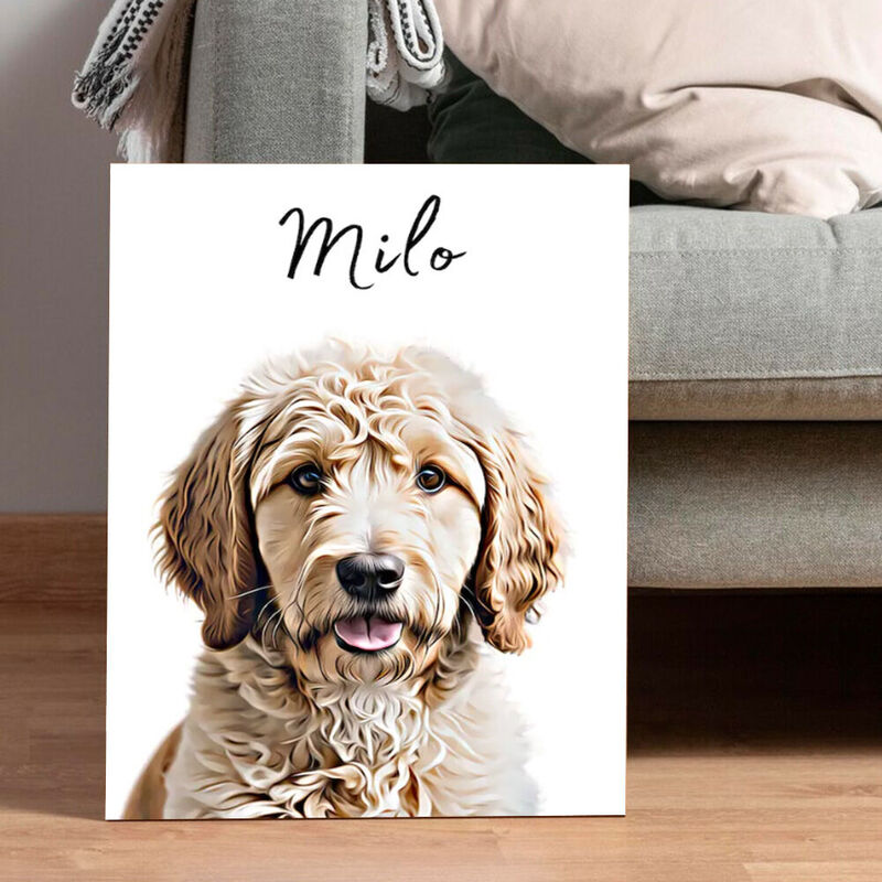 Personalized Picture Canvas Wall Art Colorful Present for Pet Lover