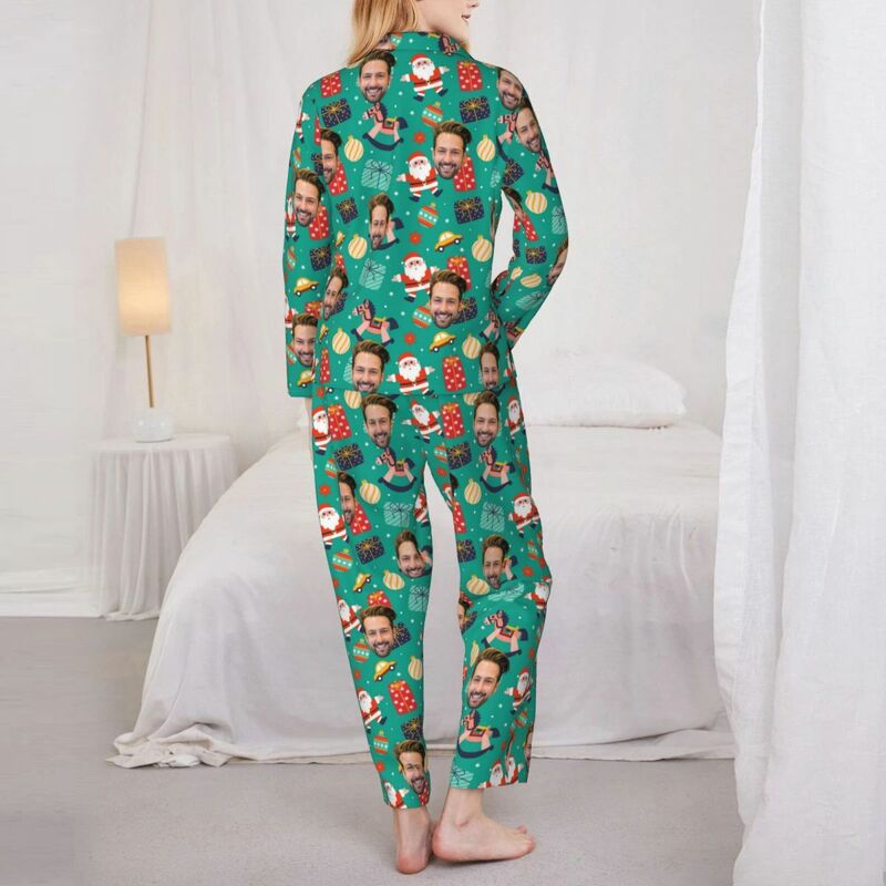 Pyjama personnalisé avec photo personnalisée Père Noël Hobbyhorse, motif mignon, cadeau pour la famille