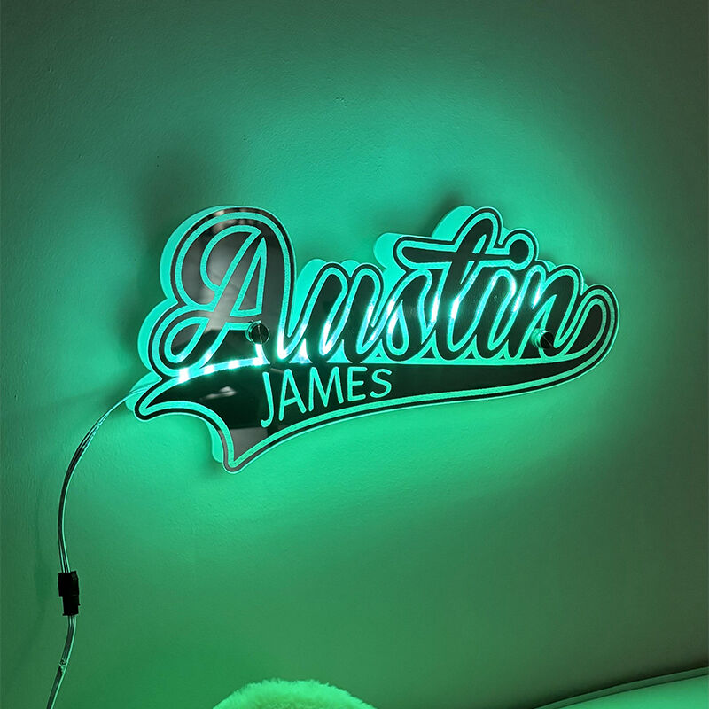 Personalized Mirror Lamp Customized Name Simple Gift For Boys