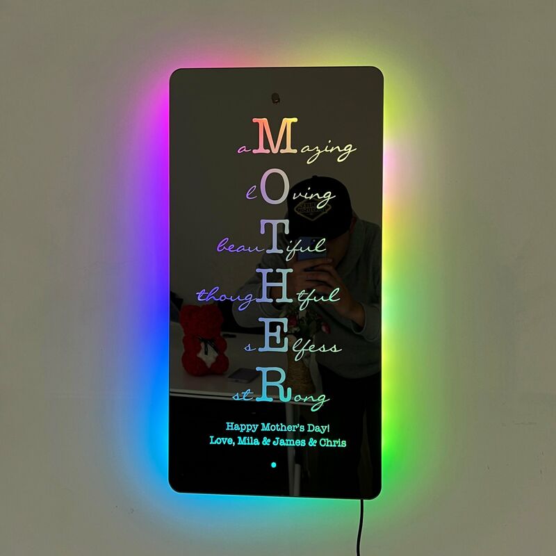 Personalized Mother Mirror Lamp Special Mother's Day Gift