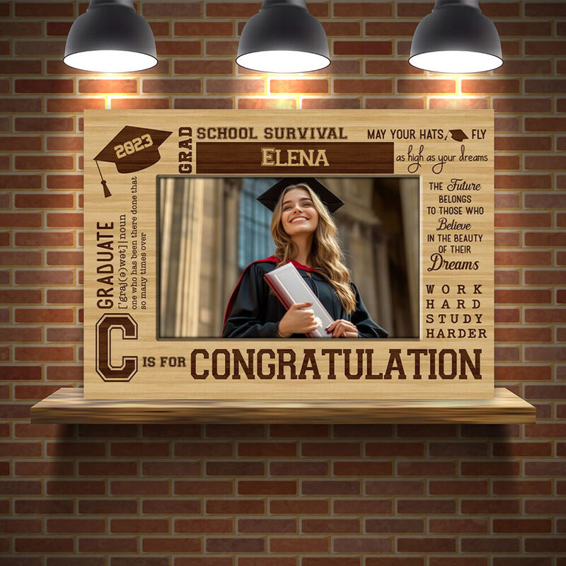 Personalized Picture Canvas Wall Art with Custom Name And Date Best Graduation Present