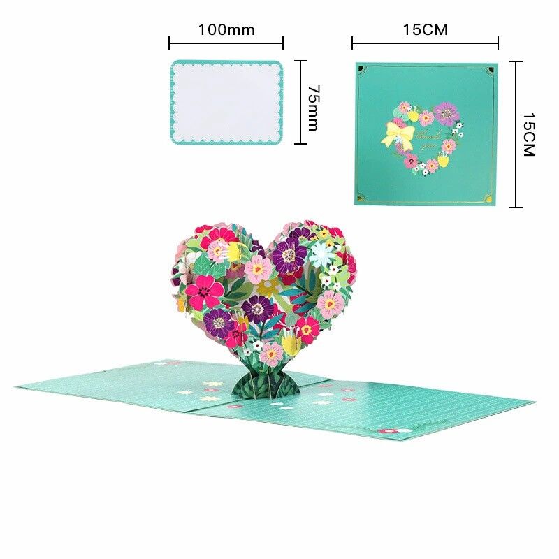3D Pop Up kaart mooi hart krans ontwerp aantrekkelijk Moederdag cadeau