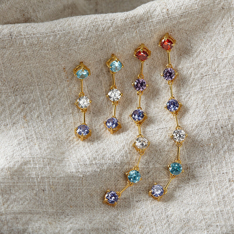 Personalized Birthstone Earrings Set Exquisite Gift for Mother's Day