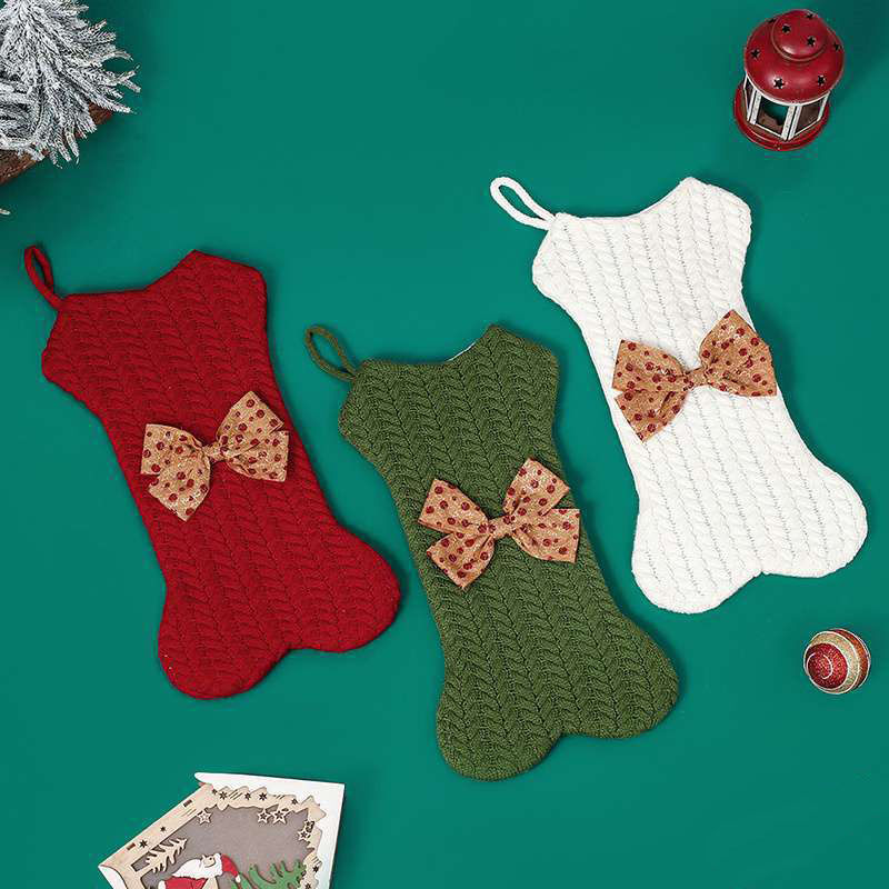 Calcetines de navidad personalizados de nombre forma de mariposa con lazo lindo