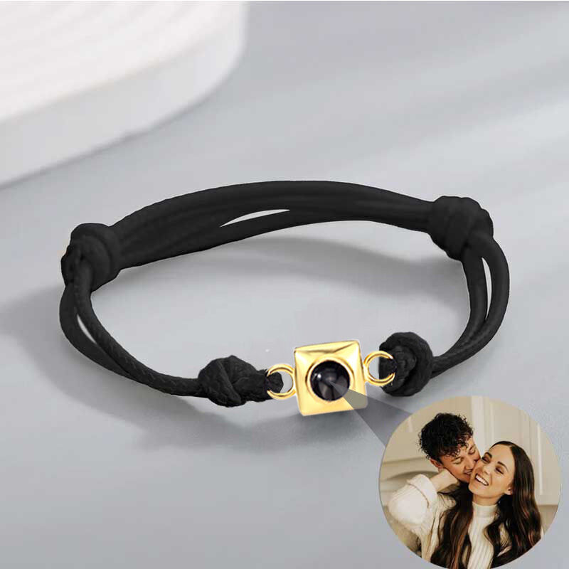 Personalized Projection Picture Bracelet Square Pendant Shape Simple Gift For Boyfriend