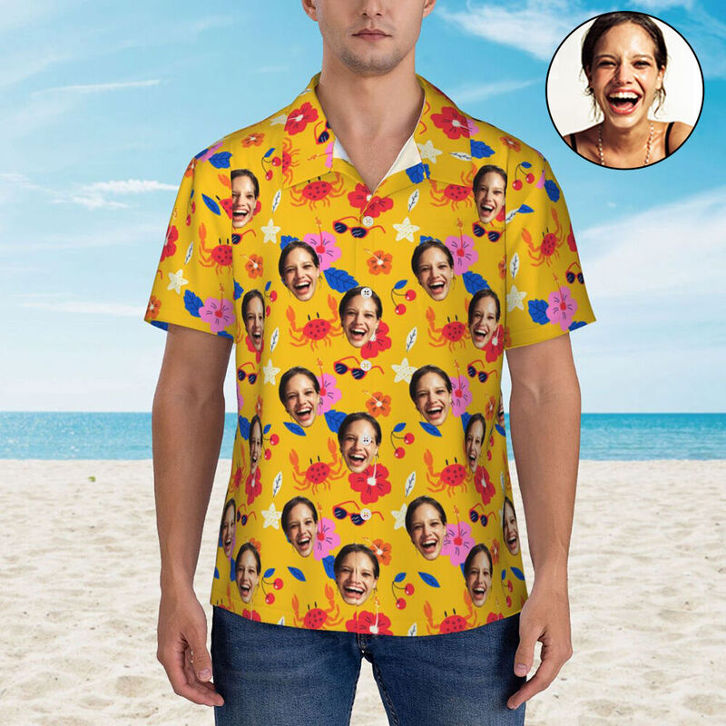 Custom Hawaiian Shirts Add Photos as Gifts for Him