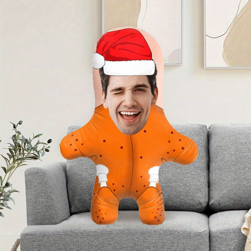 Coussin Oreiller visage personnalisé Coussin Oreiller visage dinde Cadeau de Noël