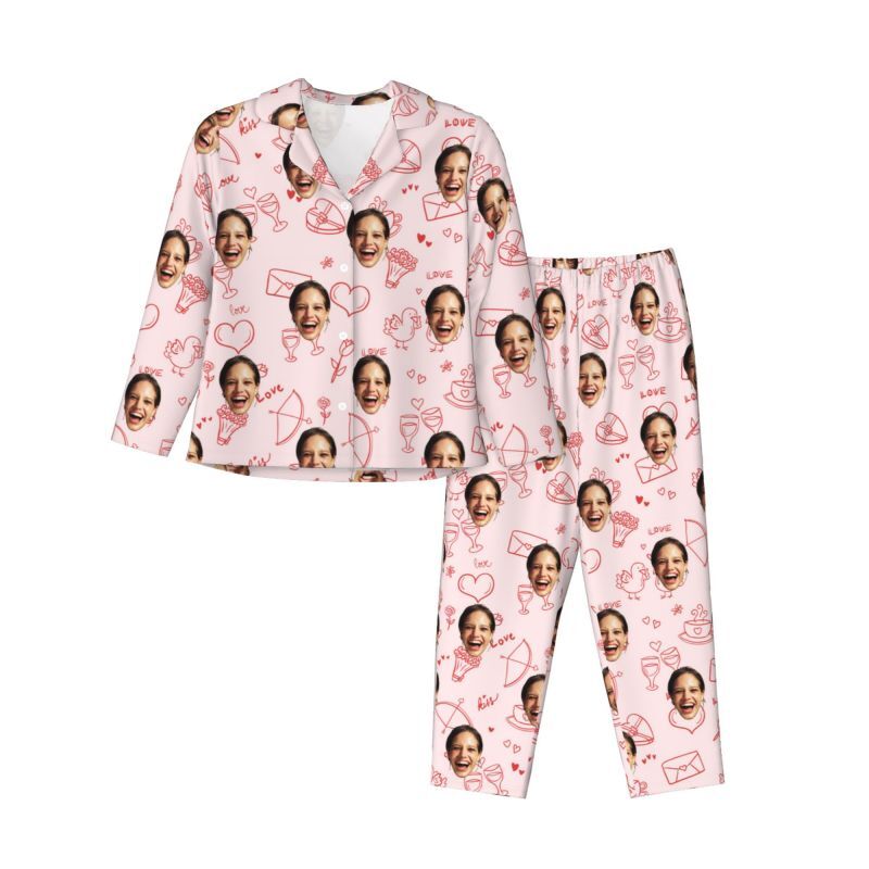 Personalisierte Pyjamas benutzerdefinierte Foto einfache niedliche kleine Muster Design Adorable Geschenk für Sie