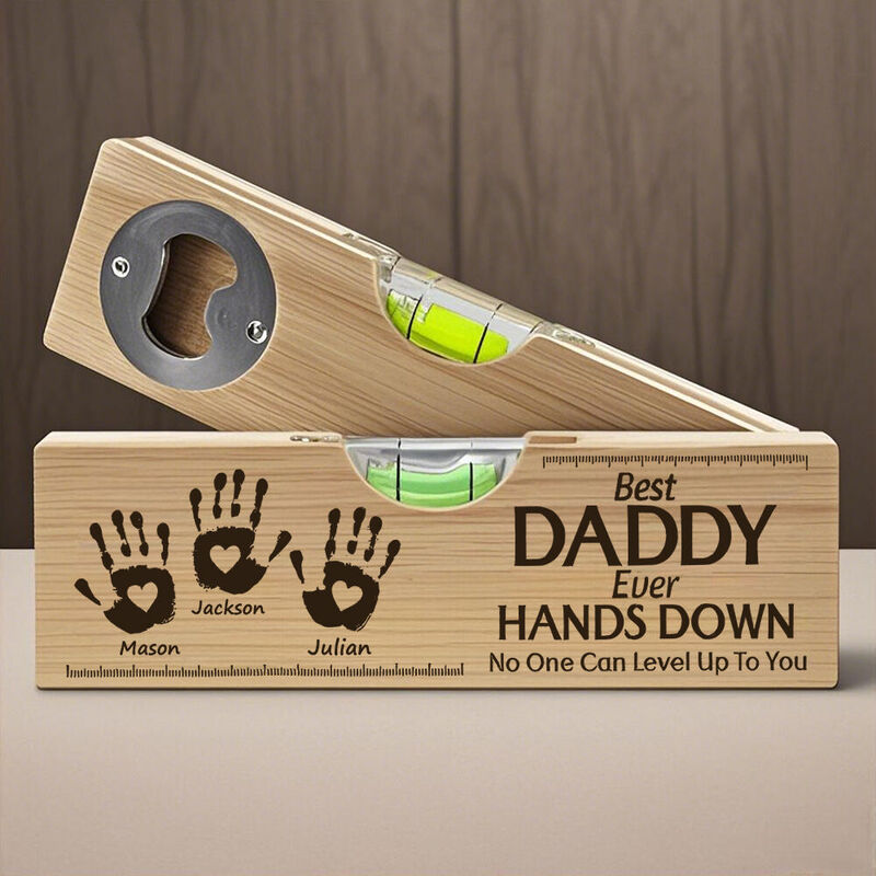 Customized 2-in-1 Bottle Opener Level Multi-function Tool Add Name as a Gift for Dad or Grandpa