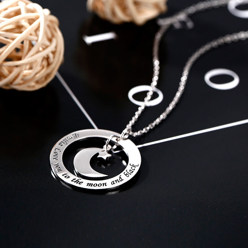 "Mond ＆ Stern" Personalisierte Kreis-Halskette