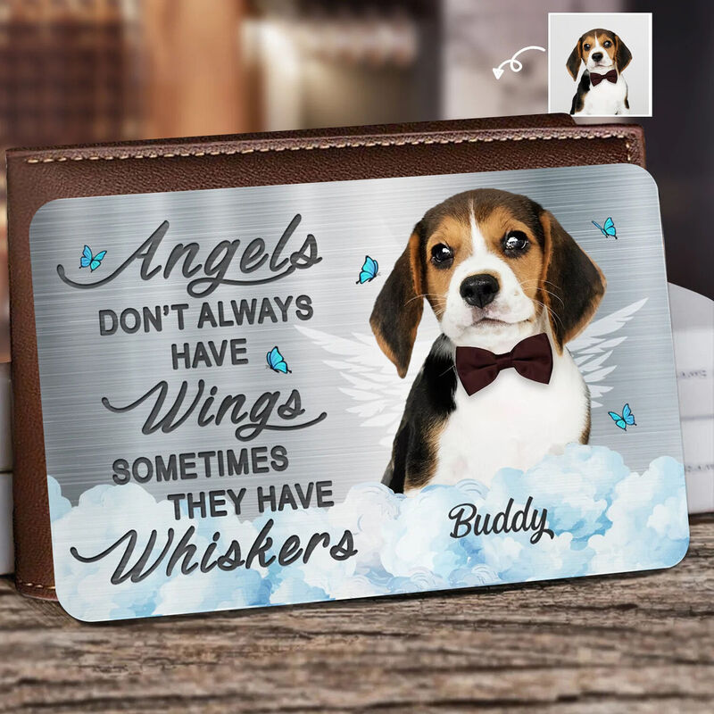 Personalized Aluminum Wallet Cards With Custom Photos In Memory Of Pets