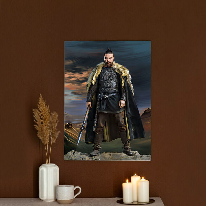 "The King of Vikings" Customized Head Photo Royal Frame Personalized Portraits