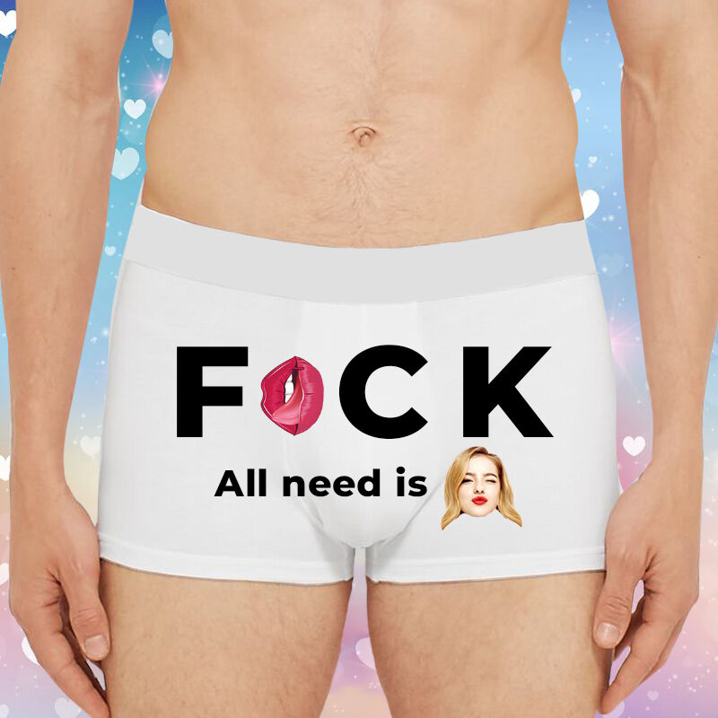 Personalized Photo Men's Underwear Boxer Briefs Special Present for Boyfriend "All Need"