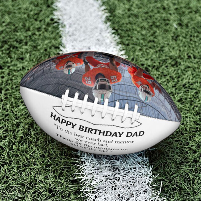 Personalisierter Fußball mit Foto als Geburtstagsgeschenk für fußballbegeisterten Papa