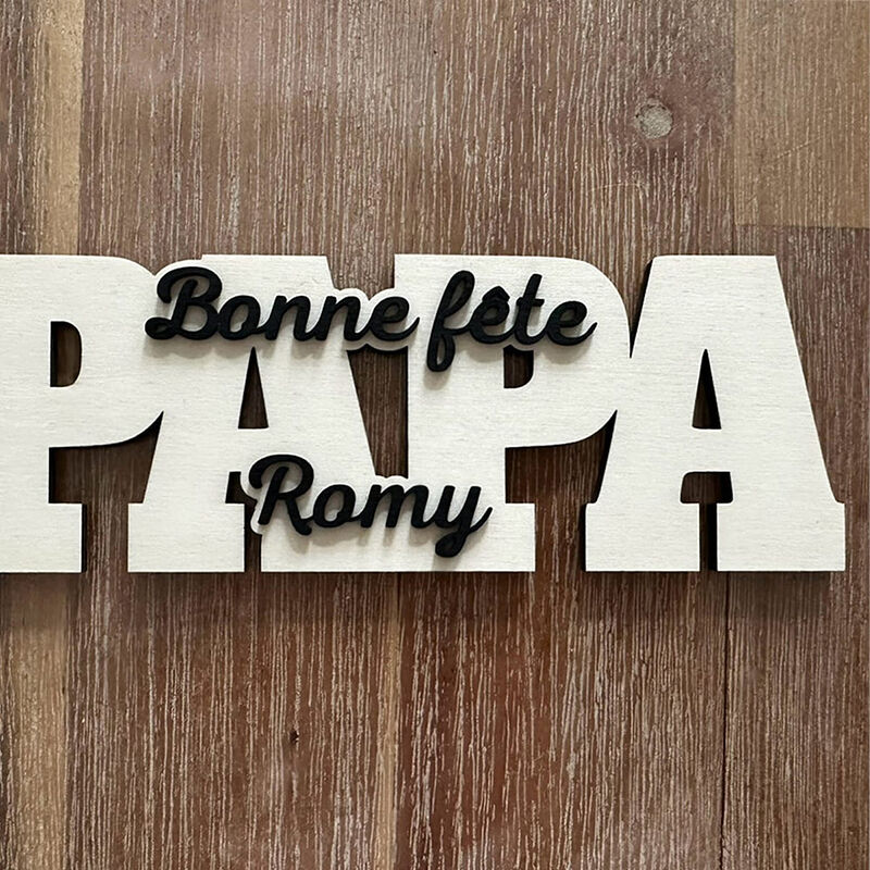 Spersonalizowana ramka Papa Drewniany znak z niestandardowymi imionami Idealny prezent na Dzień Ojca