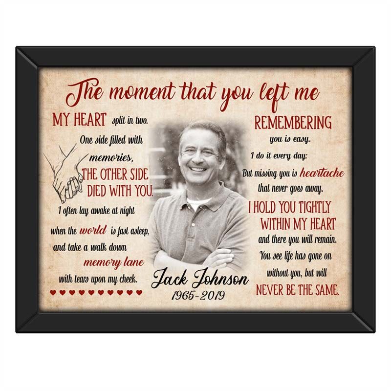 "The Moment That You Left Me" Custom Photo Frame