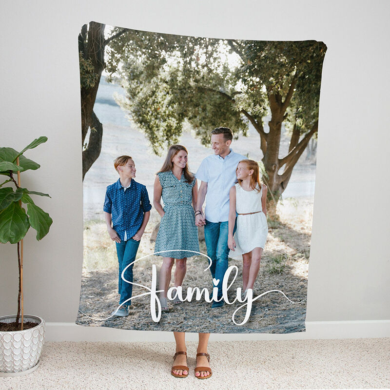 Personalized Picture Blanket Artistic Design Special Gift for Family