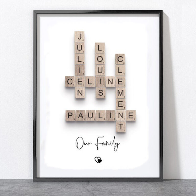 Personalized Scrabble Frame Customized Family Names Warm Gift