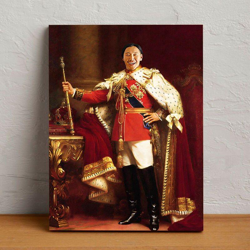 Custom Royal Portrait King Custom Art from Head Photo Gift for Him