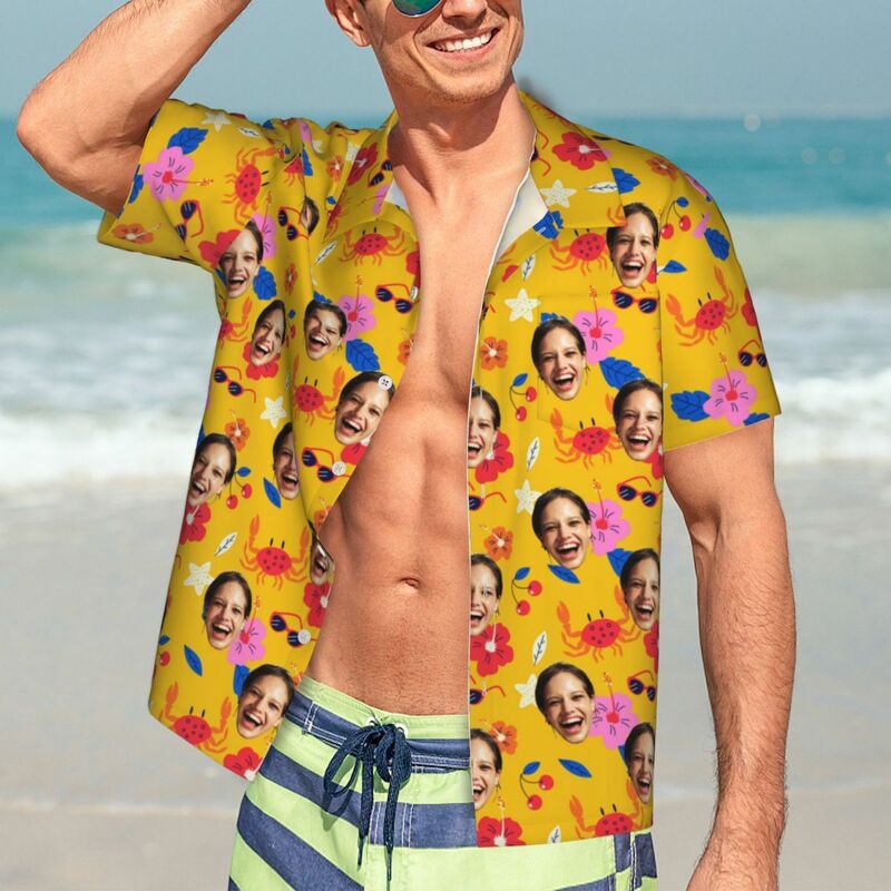 Custom Hawaiian Shirts Add Photos as Gifts for Him