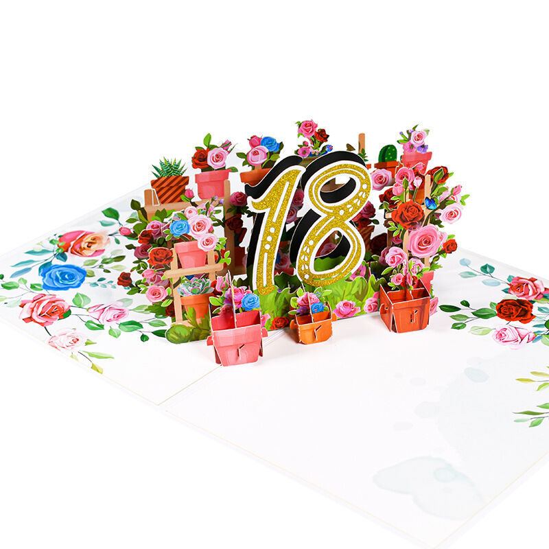 Tarjeta Pop Up 3D de Flores Perfectas para Aniversario