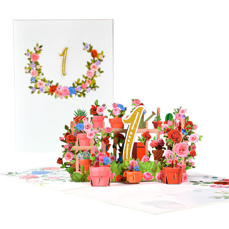 Tarjeta Pop Up 3D de Flores Perfectas para Aniversario